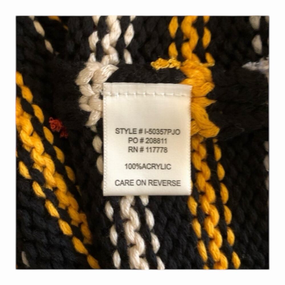 LoveStitch NWT Black Aqua Orange Stripe Kangaroo Pocket Hoodie Long Sleeve - Picture 12 of 13